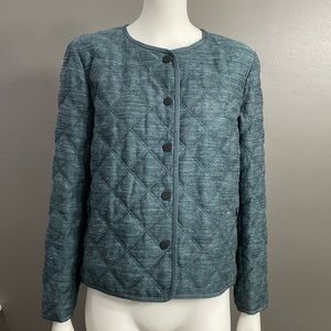 LAFAYETTE 148 NEW YORK GOOSE QUILTED SNAP FRONT JACKET SIZE L